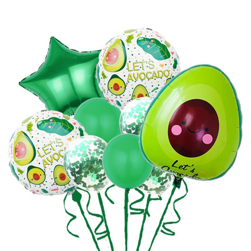 Suvise sünnipäevapeo puu alumiiniumkilest õhupallikomplekt maasika-apelsini arbuusi ananassi avokaado havai peokaunistus
