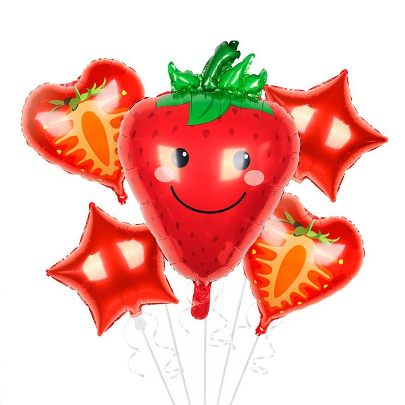 Suvise sünnipäevapeo puu alumiiniumkilest õhupallikomplekt maasika-apelsini arbuusi ananassi avokaado havai peokaunistus