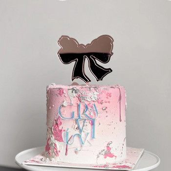 Честит рожден ден Торта за торта Акрилна розово златна лък Декорации за парти за рожден ден Декорация за честит рожден ден на Queen Girl