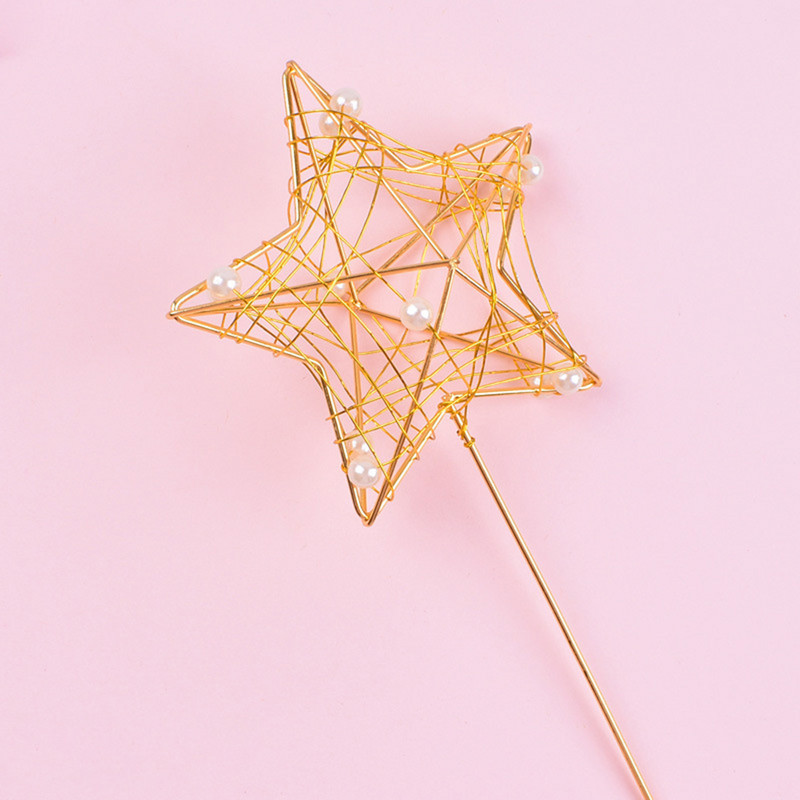 Csillag tortadísz torta zászló Fém torta cédula tortadísz Desszert dekoráció születésnapi kellékek Hold tortadísz