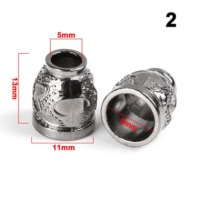 10 vnt Sagties skylės skersmuo 5 ~ 12 mm Peilio juostelės Dekoracija Metaliniai pakabukai Sagtis Paracord karoliukai Paracord apyrankės priedai