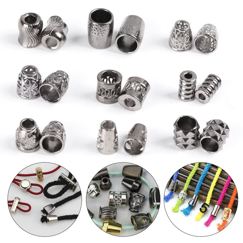 10 vnt Sagties skylės skersmuo 5 ~ 12 mm Peilio juostelės Dekoracija Metaliniai pakabukai Sagtis Paracord karoliukai Paracord apyrankės priedai