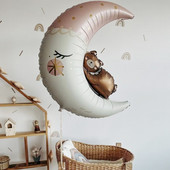 2 tk/komplekt Heleroosa väike karu kuul Alumiiniumist fooliumist õhupall beebiõhtu jaoks Sugu paljastavad sünnipäevapeo pulmatarbed