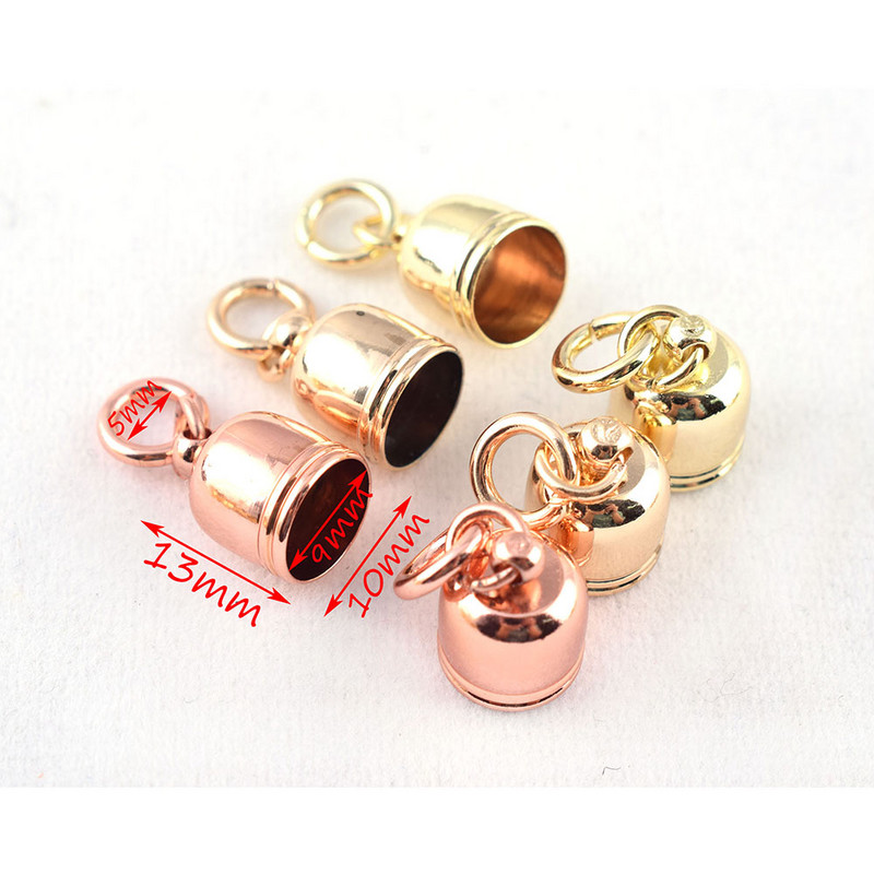 Kis fém bojtsapka kapocs 9 mm belső bojtvég sapka kábel dugó kampó akasztó bojt sapkák csatlakozó táska akasztó