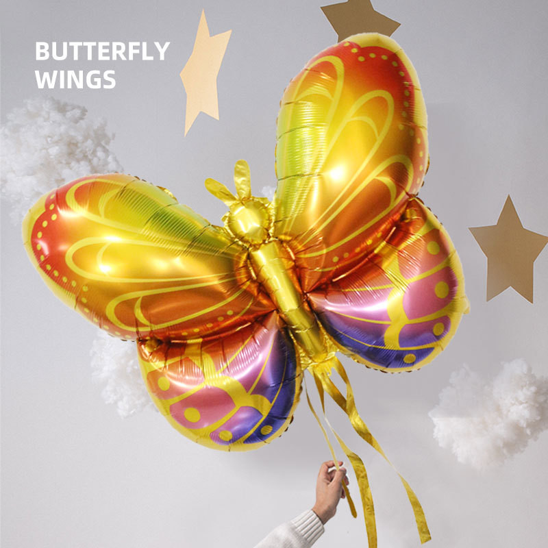 Jauns Magic Color Butterfly Wings alumīnija plēves balons var peldēt tukšs bērnu svētku ballīšu rekvizītu dekors
