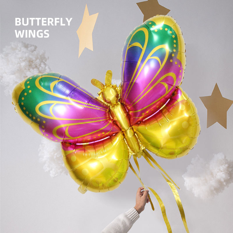 Jauns Magic Color Butterfly Wings alumīnija plēves balons var peldēt tukšs bērnu svētku ballīšu rekvizītu dekors