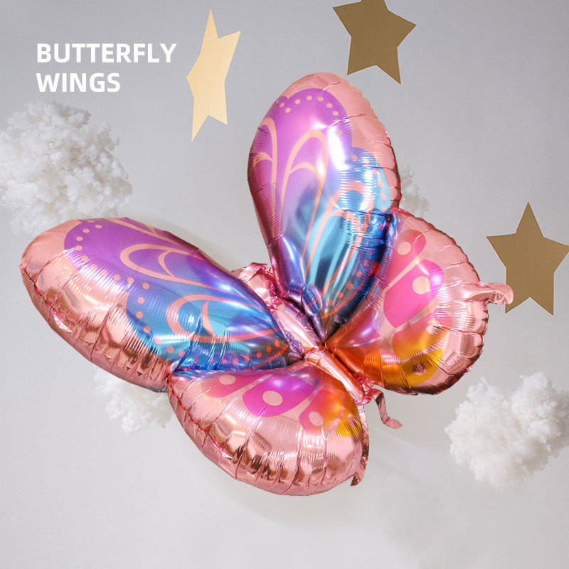 Jauns Magic Color Butterfly Wings alumīnija plēves balons var peldēt tukšs bērnu svētku ballīšu rekvizītu dekors