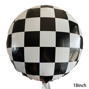6 τμχ Μπαλόνι σκακιέρας για Αγωνιστικά Θέμα Διακόσμησης Πάρτυ Μπαλόνι Μαύρο Λευκό Κόκκινο Καρό Αλουμινόχαρτο 18 ιντσών