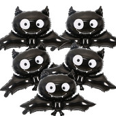5 τμχ Halloween Foil Balloons Bat Mylar Balloons Cute Black Bat Balloon Halloween Party Props Είδη διακόσμησης σπιτιού Παιδικά δώρα