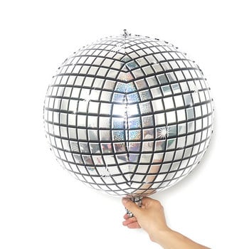 1 τεμ. 22 ιντσών Laser Silver Gold Disco 4D Αλουμινόχαρτο Μπαλόνι για Γενέθλια Επέτειος Γάμου Εορτασμός Disco KTV Διακοσμήσεις