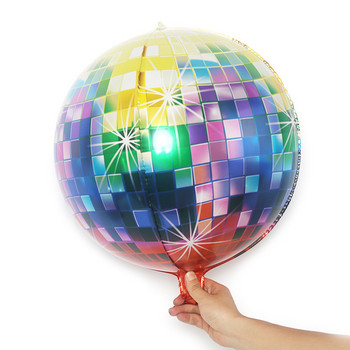1 бр. 22-инчов лазерен сребърен златен диско 4D балон от алуминиево фолио за рожден ден, сватба, годишнина, празненство, дискотека KTV декорации