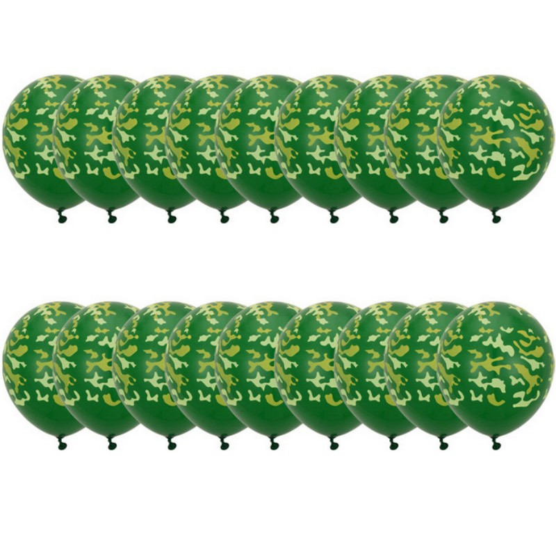 10 DB 12 hüvelykes zöld Camo latex labdák achát erdei katonai témájú fiúk születésnapi parti dekorációja 2,8 g léggömb