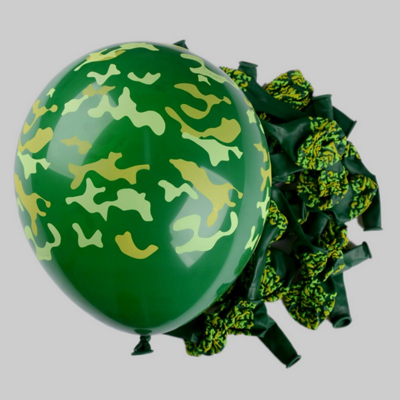 10 DB 12 hüvelykes zöld Camo latex labdák achát erdei katonai témájú fiúk születésnapi parti dekorációja 2,8 g léggömb