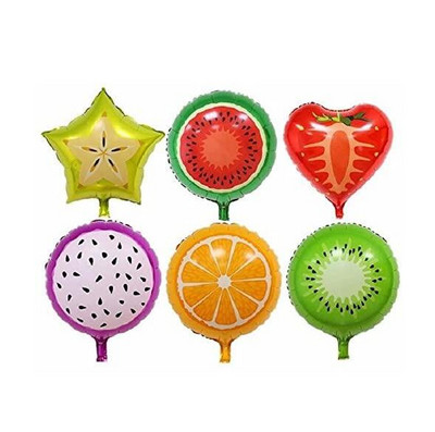 6db Gyümölcs lufi Gyümölcs alumínium fólia léggömb Trópusi léggömb születésnapi gyümölcs témájú party dekorációhoz babazuhany