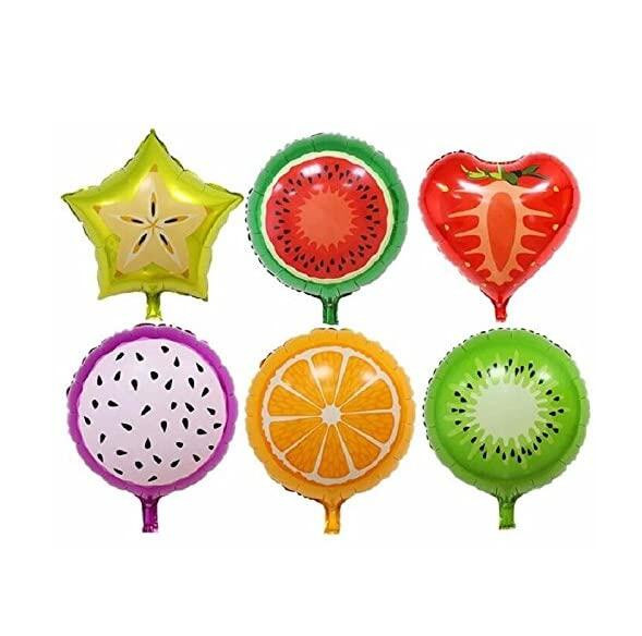 6db Gyümölcs lufi Gyümölcs alumínium fólia léggömb Trópusi léggömb születésnapi gyümölcs témájú party dekorációhoz babazuhany