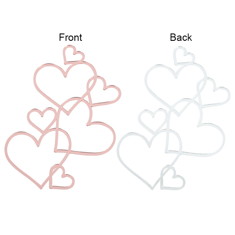 7hearts Esküvői tortasütő Minimalista Rózsaszín Ezüst Szerelem Szív Tortadísz Évforduló Desszert Torta sütés Dekorációs eszköz
