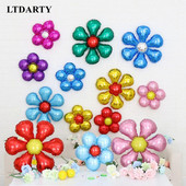 3 vnt gėlių aliuminio folijos balionai su gimtadieniu vestuvių dekoravimui balionai kūdikių dušo rinkodaros veikla vakarėlio reikmenys