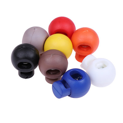 10pcs Plastic Ball Round Spring Stop Cord Lock Ends Toggle Stopper Clip For Sportswear Clothing Shoes Rope Locks Craft