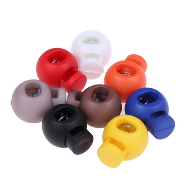 10db műanyag golyós kerek rugós ütköző kábel zárvégek billenő dugókapocs sportruházathoz, ruházati cipőhöz kötélzárak kézműves