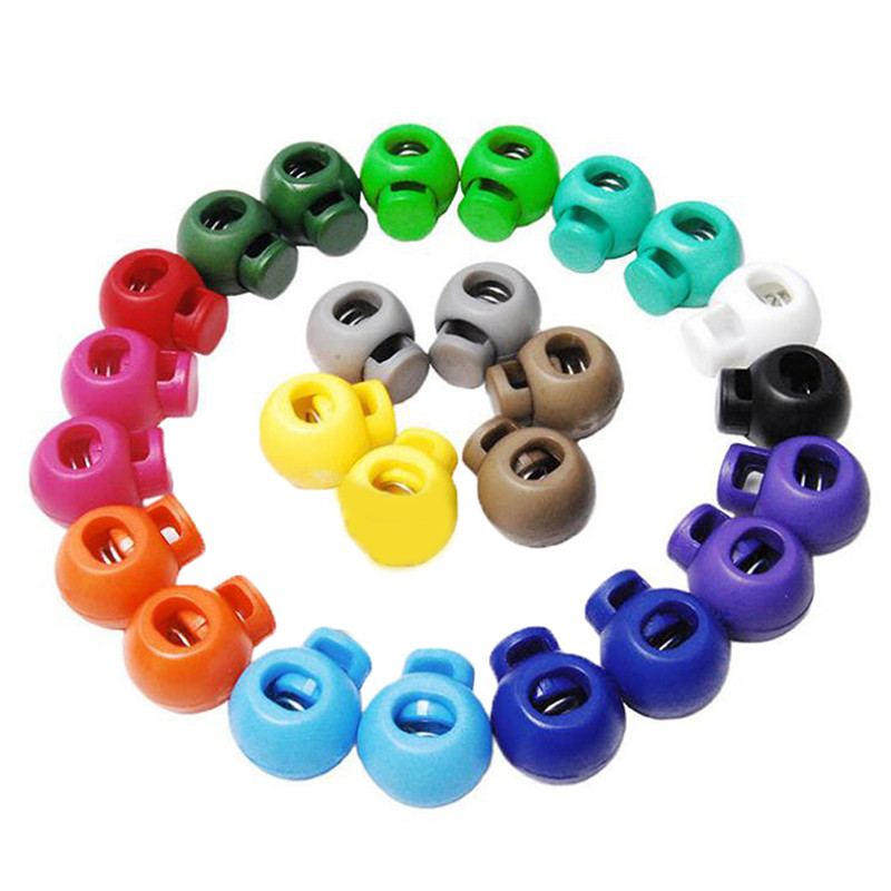 10db műanyag golyós kerek rugós ütköző kábel zárvégek billenő dugókapocs sportruházathoz, ruházati cipőhöz kötélzárak kézműves