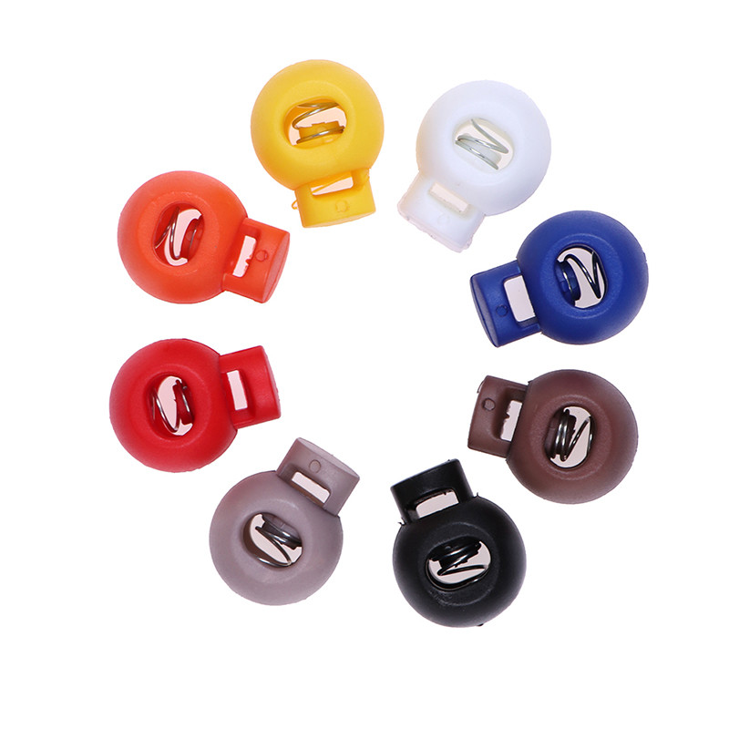 10db műanyag golyós kerek rugós ütköző kábel zárvégek billenő dugókapocs sportruházathoz, ruházati cipőhöz kötélzárak kézműves