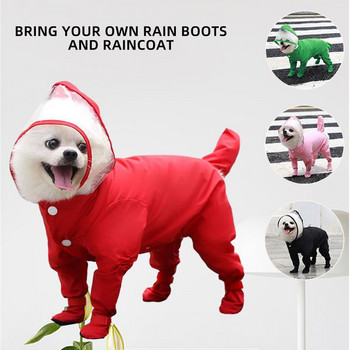 Απόλυτη προστασία για το κατοικίδιό σας: Αδιάβροχο αδιάβροχο με ενσωματωμένες μπότες βροχής για γάτες και σκύλους