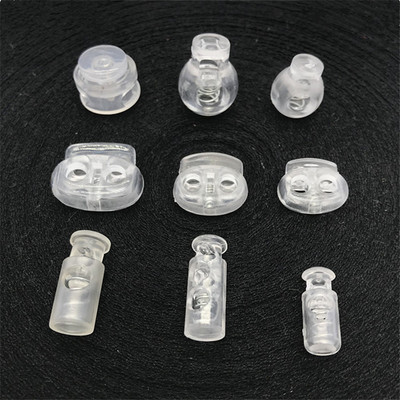 20Pcs Transparent Rope Elastic Adjustment Buckle DIY Dock Rope Cleat Cord Toggles Mask Adjustment Buckle Sewing Accessories