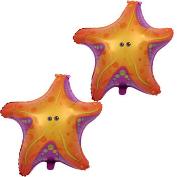 2 τμχ 66*65 εκ. Star fish Balloons Birthday Party Supplies Sea Star Helium Foil Balloon For Kids Luau Party Supplies Παιδικά παιχνίδια