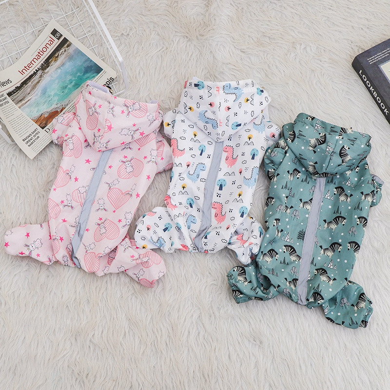 Pelernă de ploaie reflectorizantă pentru câini de companie, pisică, impermeabilă, anti-fluorescență, salopetă cu glugă, îmbrăcăminte de ploaie pentru câini mici, mijlocii mari