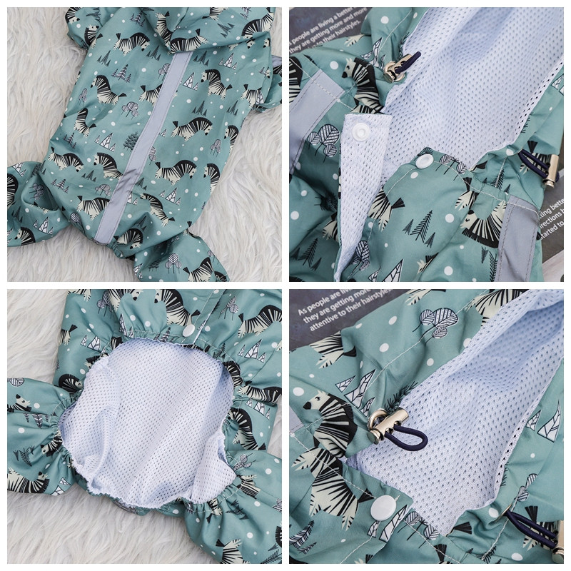 Pelernă de ploaie reflectorizantă pentru câini de companie, pisică, impermeabilă, anti-fluorescență, salopetă cu glugă, îmbrăcăminte de ploaie pentru câini mici, mijlocii mari