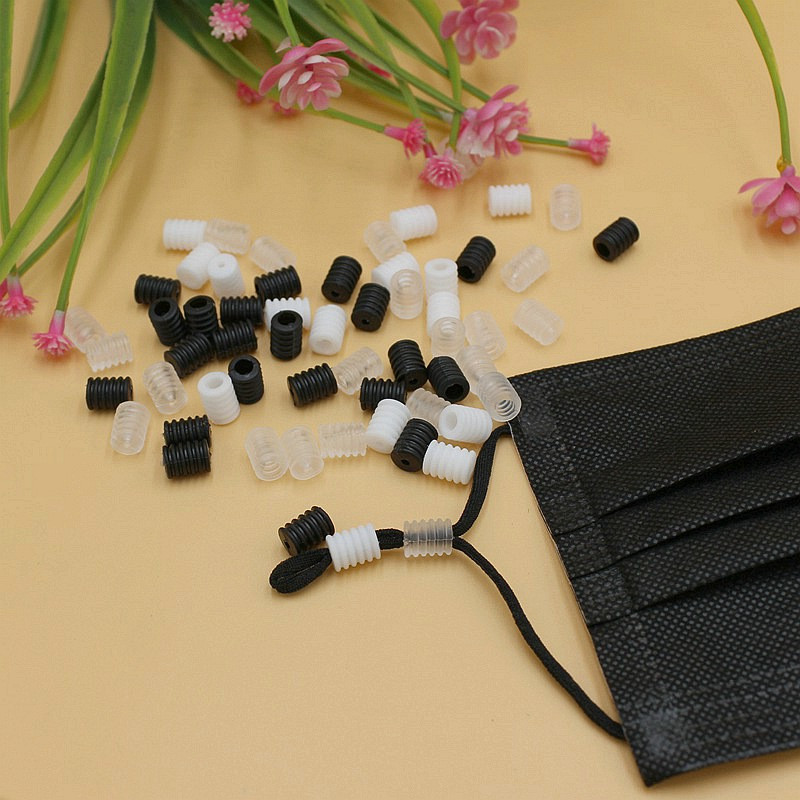 50/100/200 vnt suaugusiems vaikams reguliuojamos silikoninės laido užraktai, neslystantys kamštis, dirželis, sagtis, sutraukiami raišteliai ausų dirželio laido galo užraktas