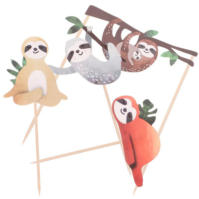 Sloth Cupcake Születésnapi tortadíszek Topperek Topper Party Shower Decor Babakedvencek Boldog választások Lányoknak Ajándékok Kellékek Pelenka