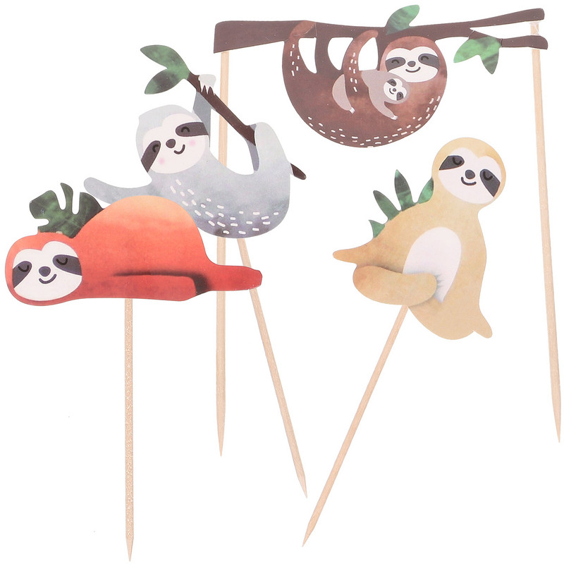 Sloth Cupcake Születésnapi tortadíszek Topperek Topper Party Shower Decor Babakedvencek Boldog választások Lányoknak Ajándékok Kellékek Pelenka