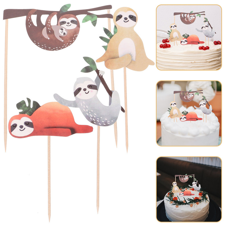 Sloth Cupcake Születésnapi tortadíszek Topperek Topper Party Shower Decor Babakedvencek Boldog választások Lányoknak Ajándékok Kellékek Pelenka