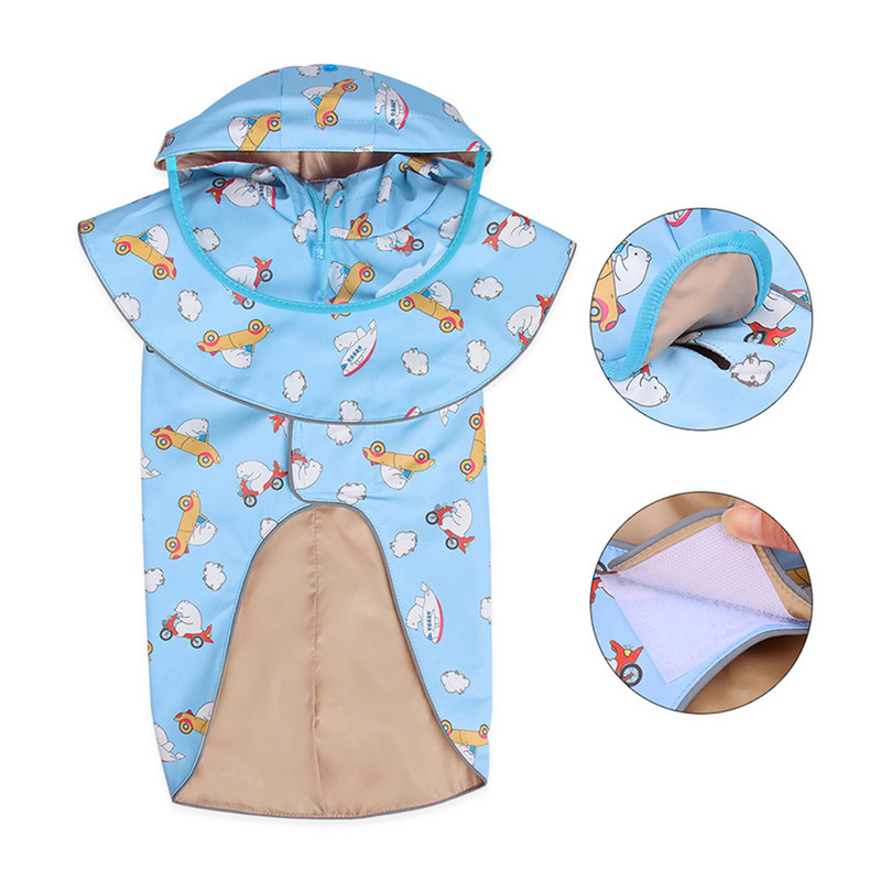 Kisállat kutya esőkabát átlátszó kapucnis jumpsuit kutyák fényvisszaverő vízálló kabát vízálló ruhák közepes kis kedvenc dzsekihez