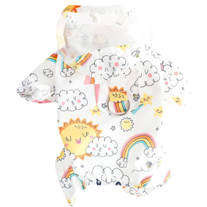 Jauns mājdzīvnieku četrkājains lietusmētelis ar vilkšanas sprādzi Corgi Full Wrap, ūdensnecaurlaidīgs, vēja necaurlaidīgs pončo ar kapuci, maziem un vidējiem suņiem