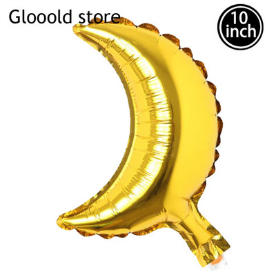 10db 10 hüvelykes Hold alumínium fólia babazuhany léggömbök Happy Eid mubarak Party Esküvő Valentin-napi szerelmes dekoráció