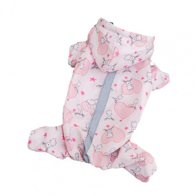 Kutya esőkabát vízálló fényvisszaverő csík elasztikus szalag, állítható vízálló négy lábra lélegző kisállat ruházat kutyatartozékok