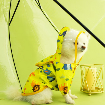 2023 Лято Нов дъждобран за домашни любимци Сладък ярък водоустойчив ветроустойчив дъждобран Малко средно кучешко облекло Теди Померан Облекло за домашни любимци