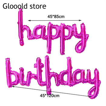 Νέα χρόνια πολλά Συνενωμένα Γράμματα Μπαλόνια Ροζ χρυσό Μικρά αλφάβητα Διακοσμήσεις για πάρτι γενεθλίων Banner Baby Shower Globos