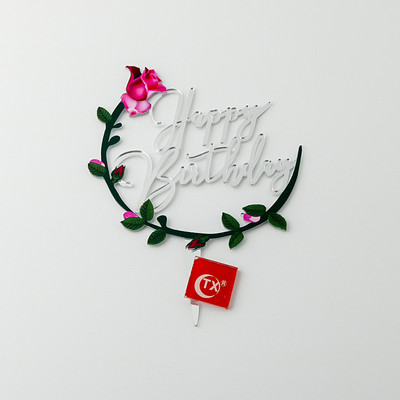 Új színes madár Boldog születésnapi tortafeltétek Arany Rózsa Arany Születésnapi Cupcake Feltétek baba születésnapi tortadíszekhez