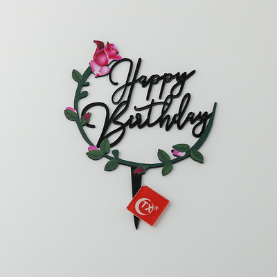 Új színes madár Boldog születésnapi tortafeltétek Arany Rózsa Arany Születésnapi Cupcake Feltétek baba születésnapi tortadíszekhez