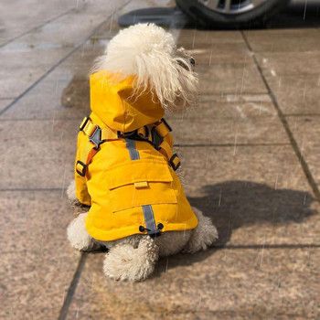 Πρακτικό αδιάβροχο κατοικίδιο ζώο από συνθετικό δέρμα Κλείσιμο με φερμουάρ Universal Puppy Rain Coat Hoodies Pet Ρούχα Αδιάβροχο για σκύλους Αδιάβροχο