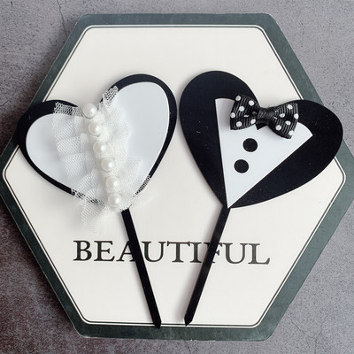 2 vnt./komplektas nuotakos jaunikis Meilės torto puošmena vestuvinis keksiukas vestuvių ir vakarėlių dekoravimas