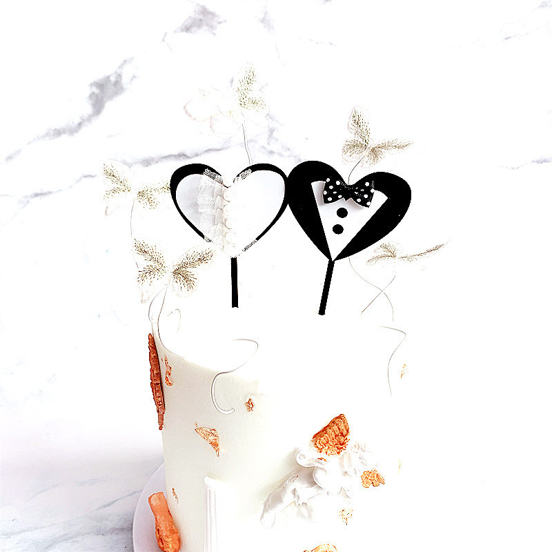 2 vnt./komplektas nuotakos jaunikis Meilės torto puošmena vestuvinis keksiukas vestuvių ir vakarėlių dekoravimas