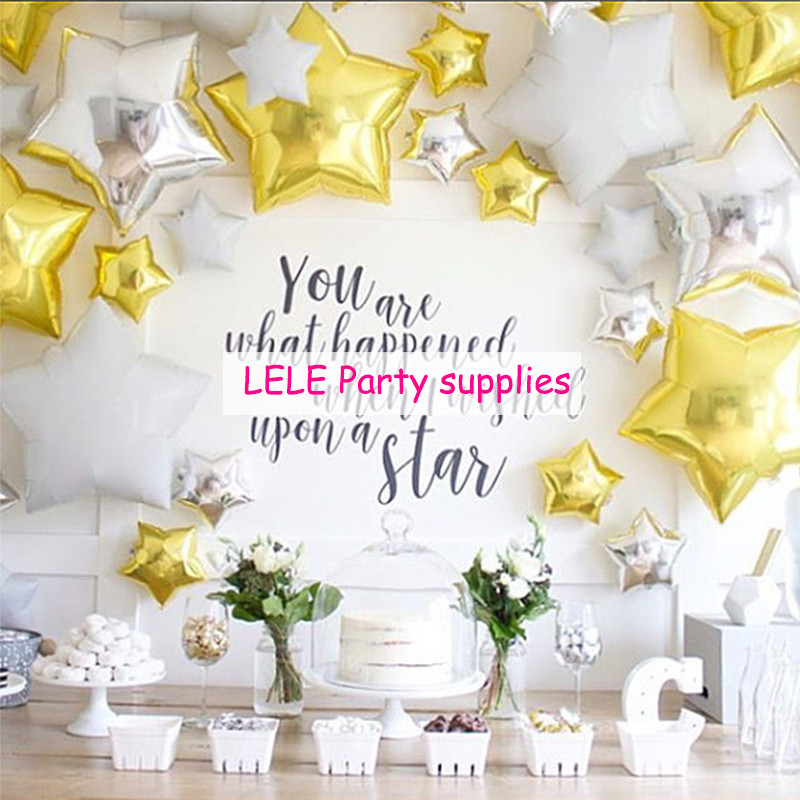 Baloane din folie cu heliu, stea lunii, nuntă, petrecere de naștere, globuri pentru adulți, alb, auriu, DIY, pentru baby shower, jucării pentru copii, decorațiuni pentru anul nou