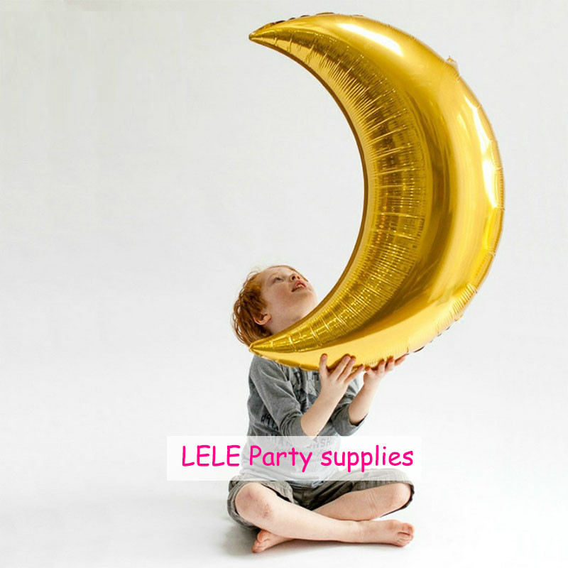 Baloane din folie cu heliu, stea lunii, nuntă, petrecere de naștere, globuri pentru adulți, alb, auriu, DIY, pentru baby shower, jucării pentru copii, decorațiuni pentru anul nou