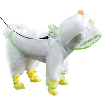 Αδιάβροχο σκύλου Ρυθμιζόμενο αδιάβροχο μπουφάν για σκύλους 1 τμχ Clear Hooded αδιάβροχο αδιάβροχο σκύλου με χαριτωμένα αξεσουάρ για κατοικίδια με σχέδιο δεινοσαύρων