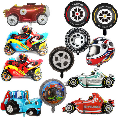 Cartoon Race Car Προμήθειες γενεθλίων Racing Motorbike Μπαλόνι Κράνος Μπαλόνι Motocross Racing Party Dirt Bike Party Διακόσμηση Παιχνίδι