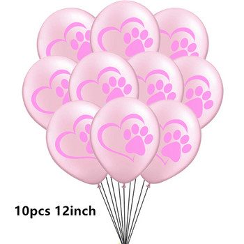 Ροζ Μαύρο Let\'s Pawty Foil Ballons Σκύλος Γάτα Ζώα Pet Paws Μπαλόνια λάτεξ Χρόνια Πολλά Διακόσμηση Baby Shower Παιδικό παιχνίδι